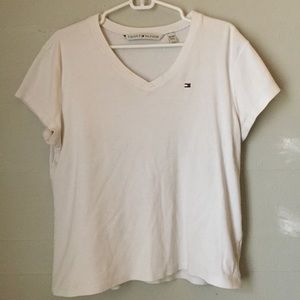 Vintage White V-Neck Tommy Hilfiger Tee